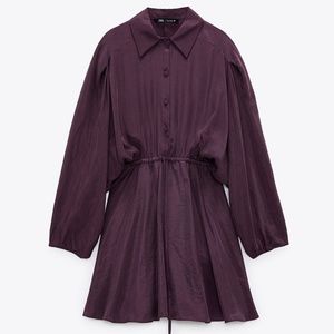 ZARA SHIRT DRESS PURPLE NWT